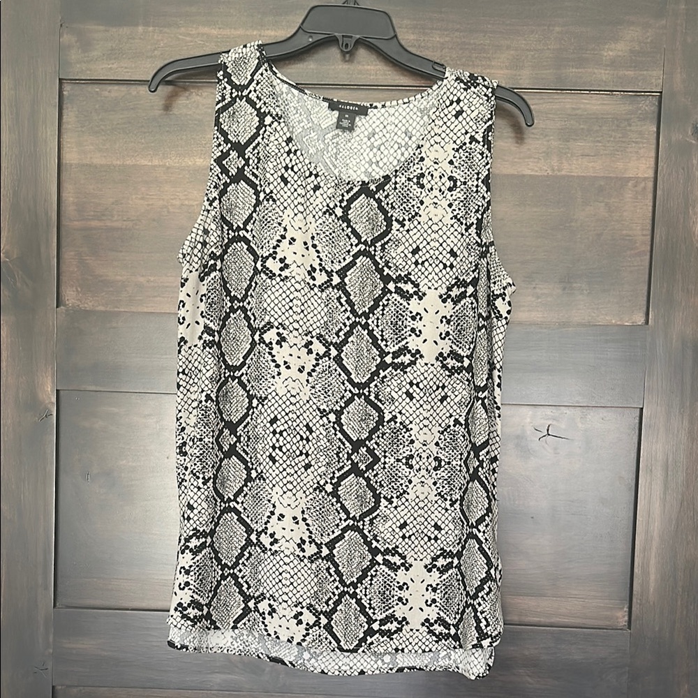 Snakeskin Print Sleeveless Top